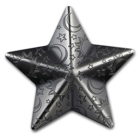 2018 Palau 1 oz Silver Antique Finish Silver Twinkling Star 2018 Palau 1 oz Silver Antique Finish Silver Twinkling Star